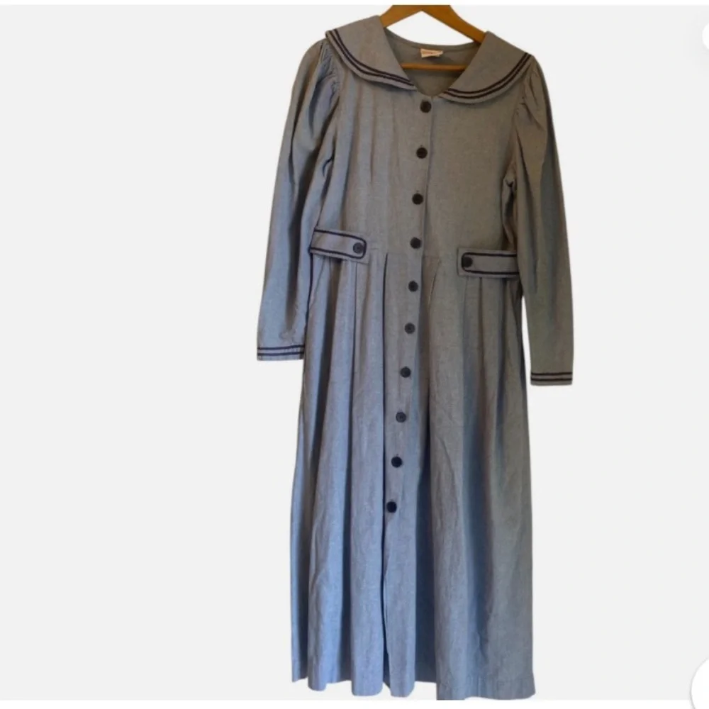 VTG Dress 8 Nautical Scholar Cottagecore Piratecore Little Women Coastal Witch - Picture 2 of 7